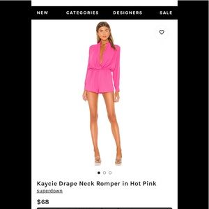 Superdown Kaycie Romper in Hot Pink Sm 💗Revolve